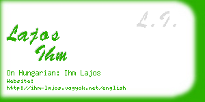 lajos ihm business card